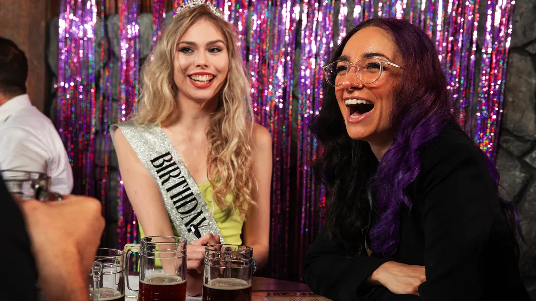 Guests celebrating at a Orlando murder mystery party